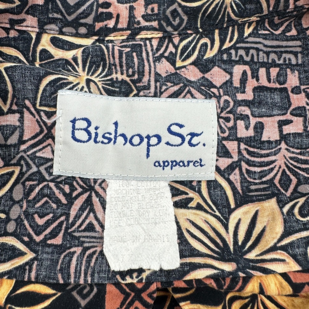 Vintage Bishop St Apparel Mens XL Hawaiian Shirt Cotton Tropical Made in Hawaii - Picture 5 of 6